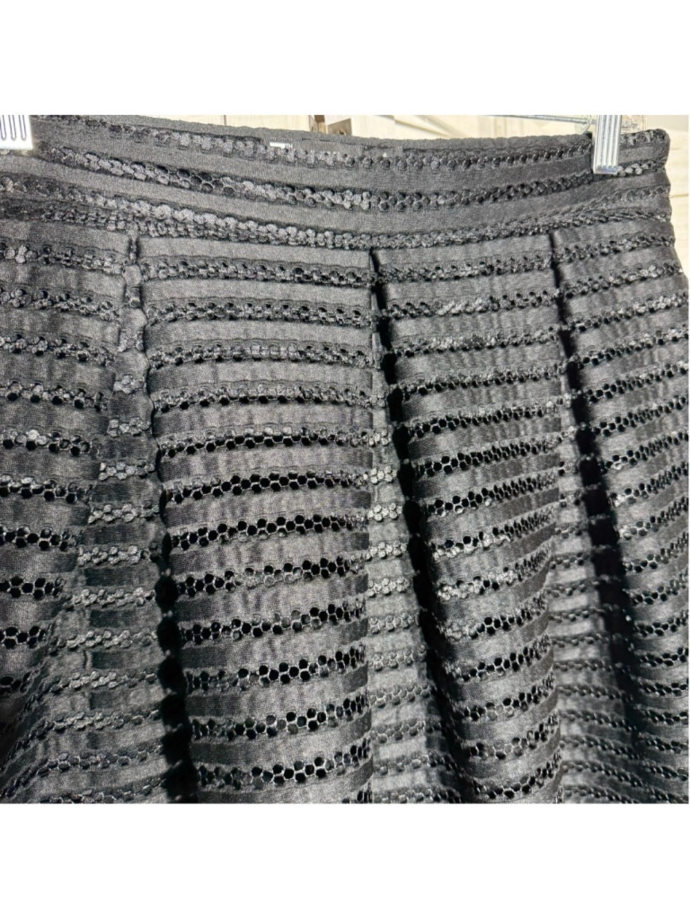 Black skirt full swing midi mesh whimsigoth festival cocktail wedding guest sz 6 - Picture 12 of 13